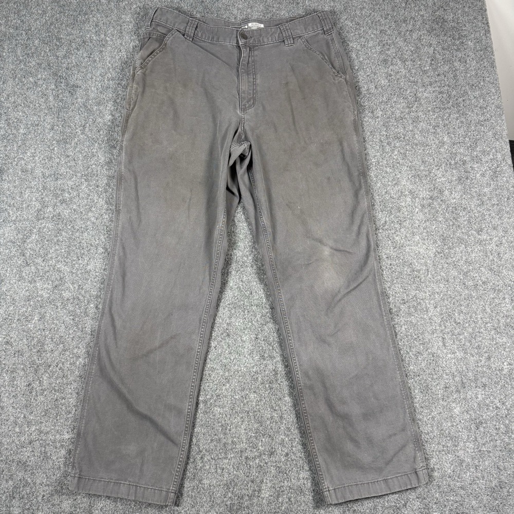 🔨 Carhartt Relaxed Fit Canvas Work Pants Mens 36x34 Gray Utility Carpenter B151